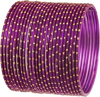 NEW! Touchstone "Colorful 2 Dozen Bangle Collection" Indian Bollywood Alloy Metal Textured Designer Jewelry Special Large Size Bangle Bracelets Set Of 24 In Antique Gold Tone For Women