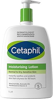 Cetaphil Face & Body Moisturiser, 1L, Moisturising Lotion For Normal To Dry, Sensitive Skin, With Niacinamide & Vitamin E