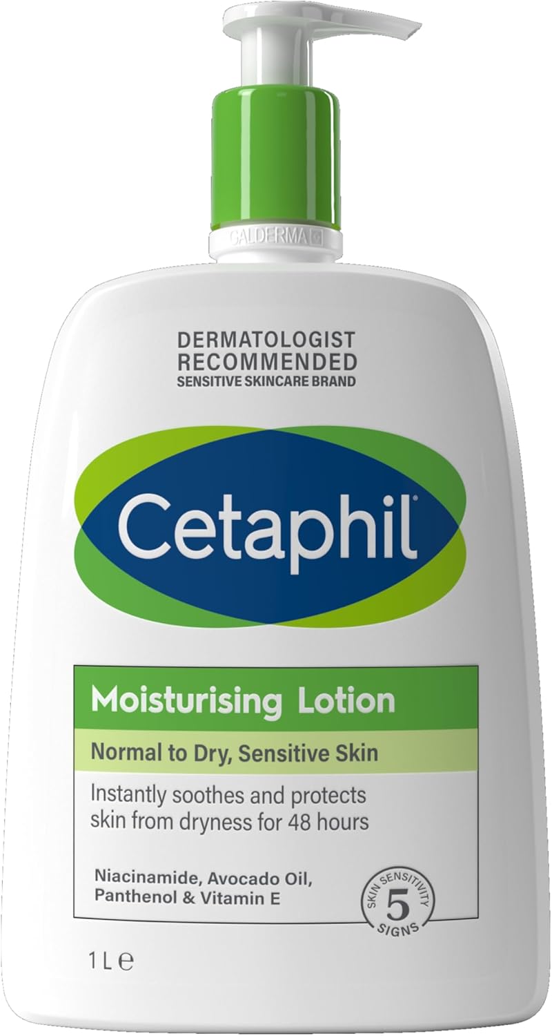 Cetaphil Face & Body Moisturiser, 1L, Moisturising Lotion For Normal To Dry, Sensitive Skin, With Niacinamide & Vitamin E-0