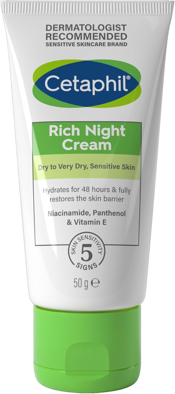 Cetaphil Rich Night Cream, 50g, For Dry To Very Dry, Sensitive Skin, With Niacinamide-0