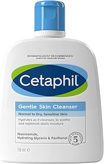 Cetaphil Gentle Skin Cleanser Travel-Size 118ml, Soap-Free Face & Body Wash, Hydrates Dry, Normal & Sensitive Skin With Niacinamide, Vegan Friendly