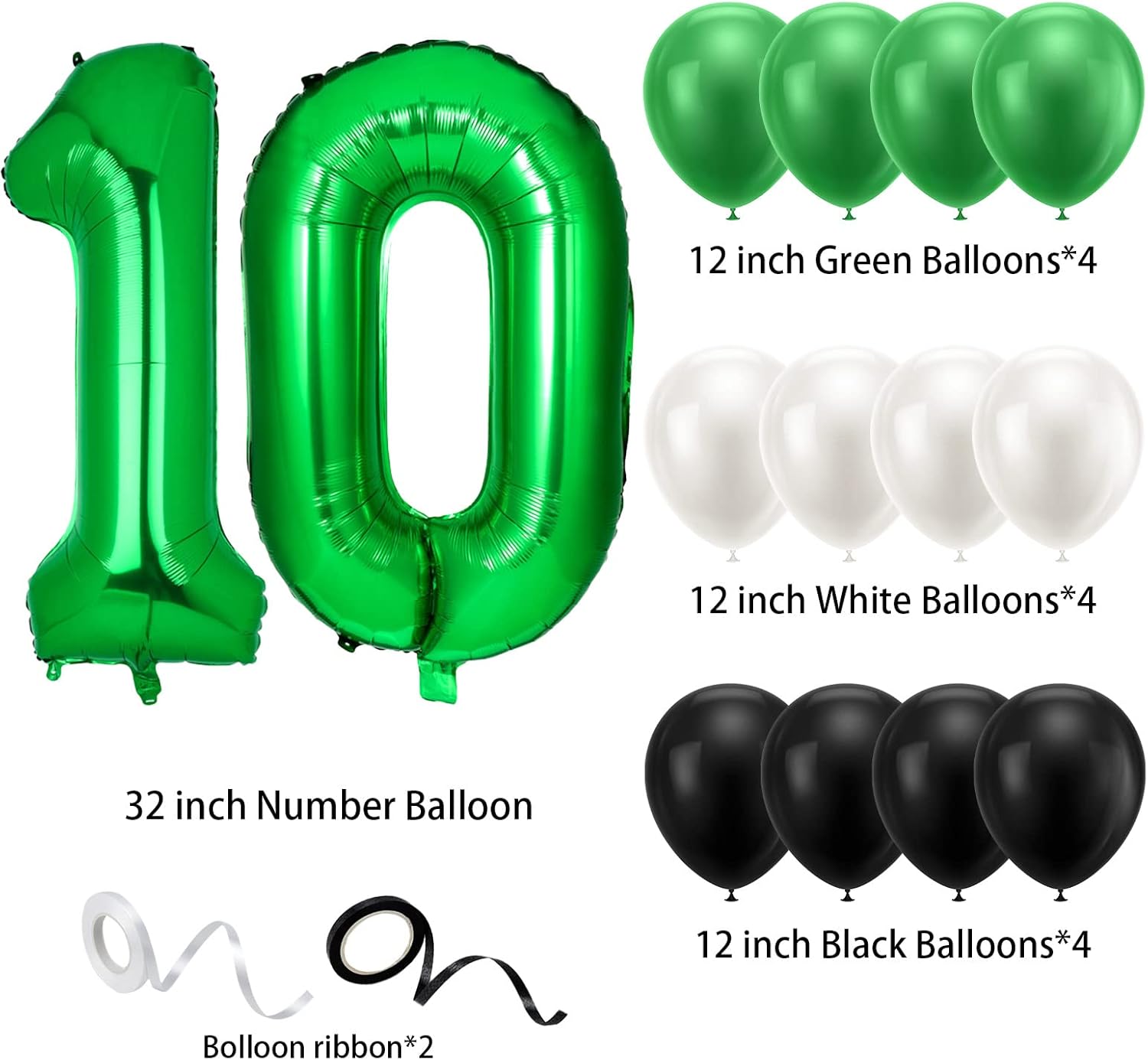 RosewineC 10th Football Birthday Decorations, 20 Pcs Football Balloon Decoration, Football Birthday Party Decoration for Kids Boys Football Fans Birthday Football Party Supplies-2