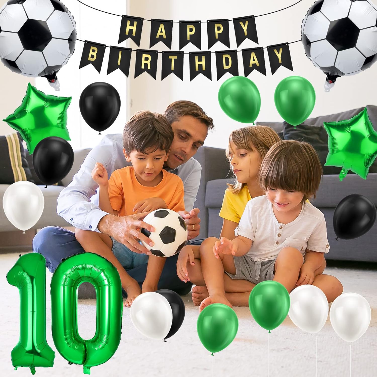 RosewineC 10th Football Birthday Decorations, 20 Pcs Football Balloon Decoration, Football Birthday Party Decoration for Kids Boys Football Fans Birthday Football Party Supplies-7