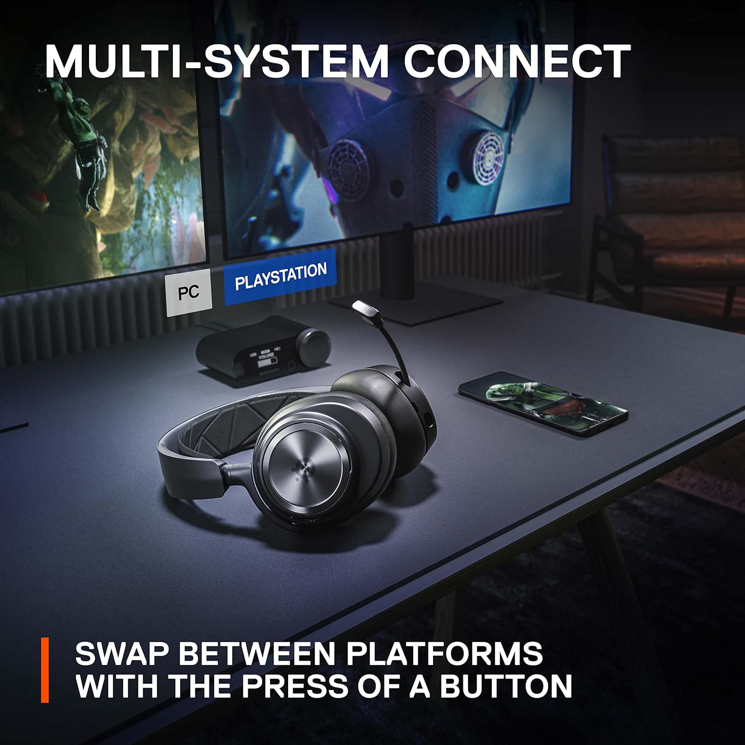 SteelSeries Arctis Nova Pro Wireless Multi-System Gaming Headset - Neodymium Magnetic Drivers - Active Noise Cancellation - Infinity Power System - ClearCast Gen 2 Mic - PC, PS5, PS4, Switch, Mobile-8