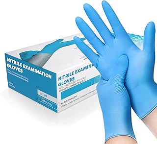 K-MART Professional Nitrile Powder Free Multi-Purpose Gloves, Disposable, Extra Strong - Box of 100 - Blue - Medium