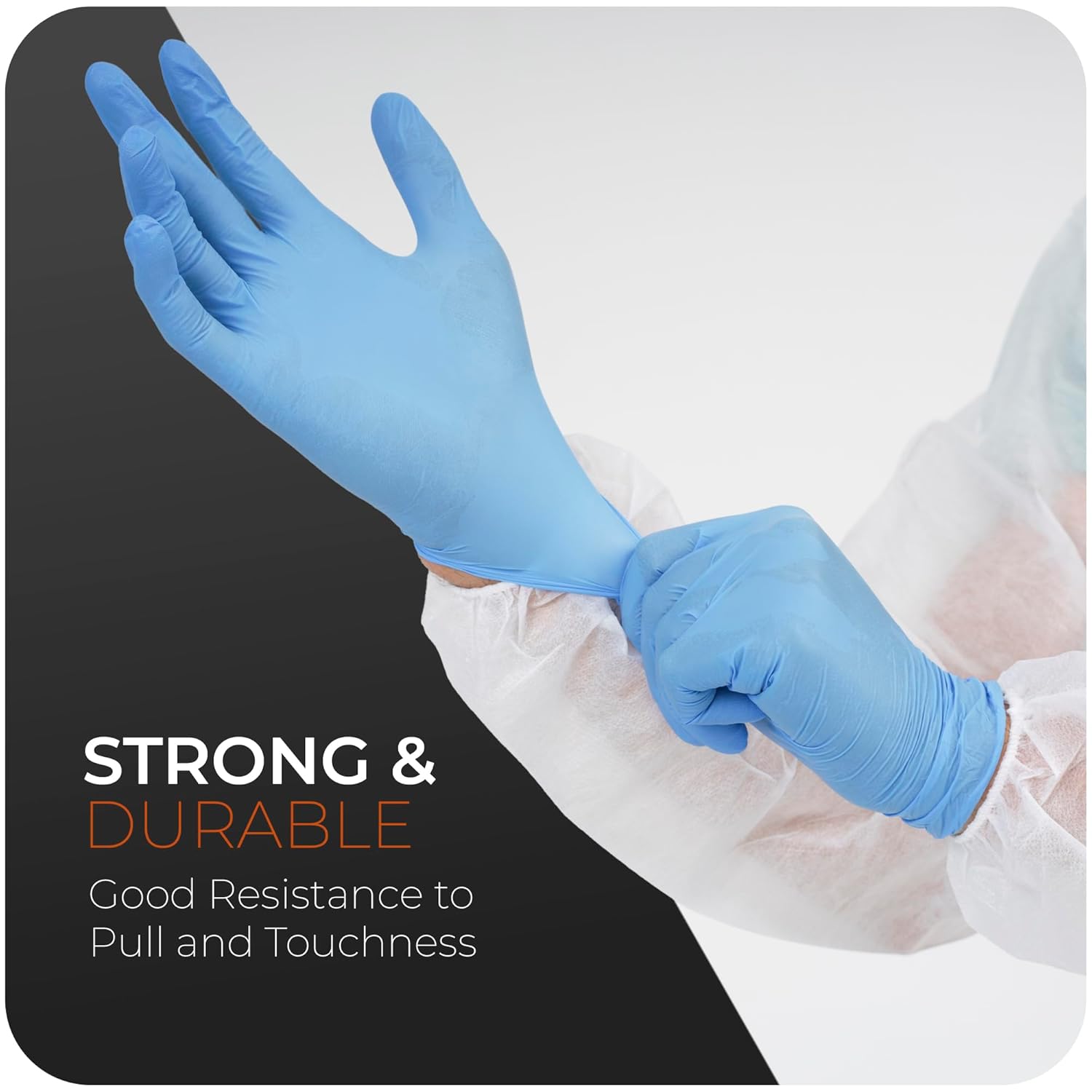 K-MART Professional Nitrile Powder Free Multi-Purpose Gloves, Disposable, Extra Strong - Box of 100 - Blue - Medium-5