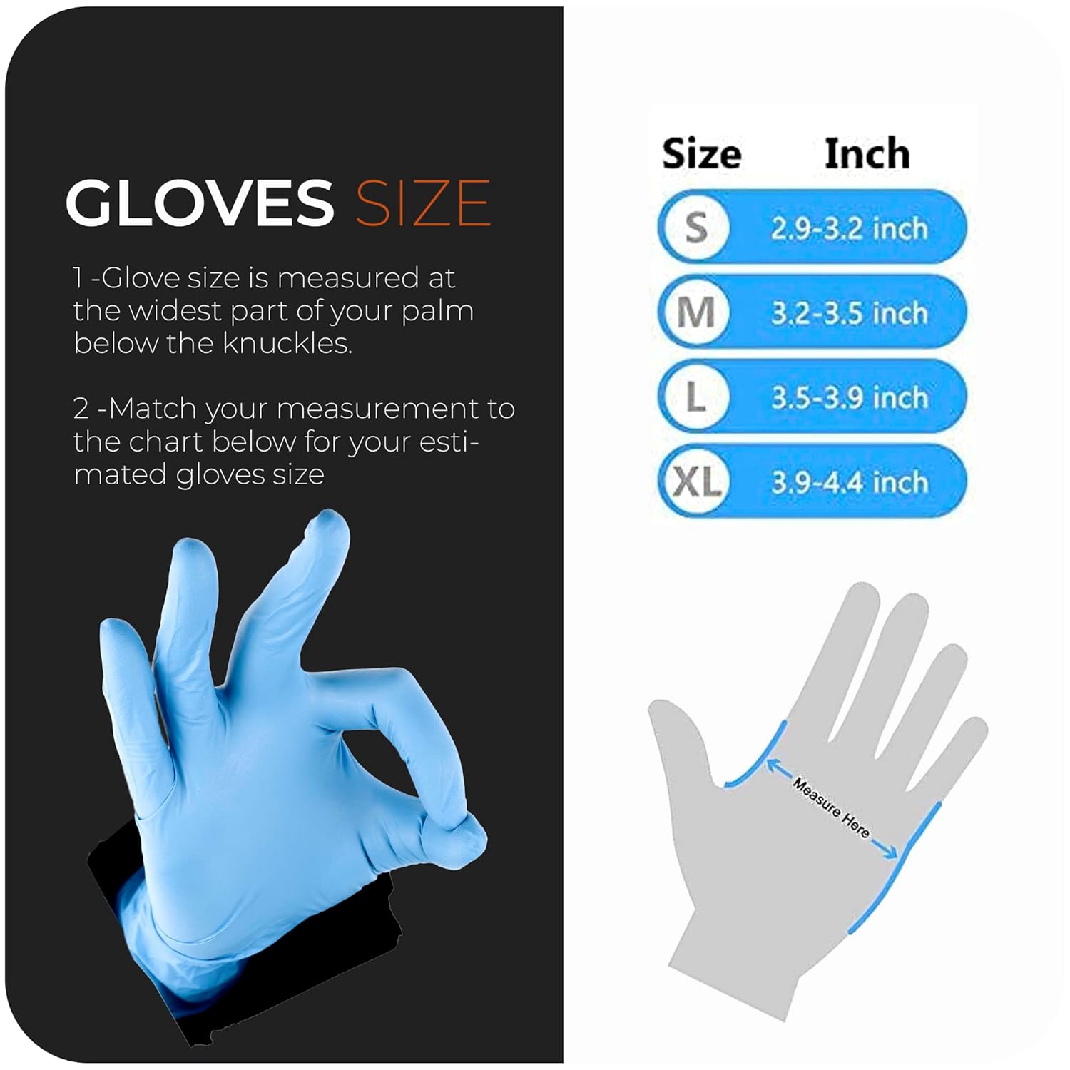 K-MART Professional Nitrile Powder Free Multi-Purpose Gloves, Disposable, Extra Strong - Box of 100 - Blue - Medium-6