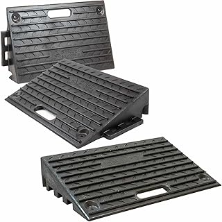 Street Solutions UK Rubber Kerb Ramps 4 Inch | Set of 3 | Heavy Duty Mobility Threshold Ramp for Wheelchairs, Cars Vehicles, Caravan, Scooter Wheels, Bike, Motorcycle, Disabled Chair & Dog