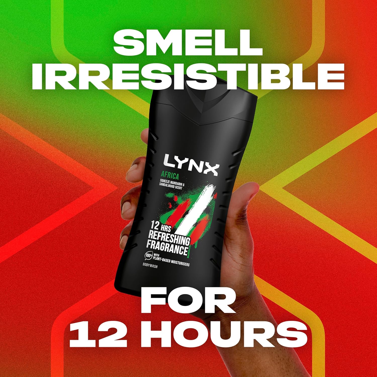 Lynx Africa Body Wash with 12 Hour Refreshing Fragrance Squeezed Mandarin and Sandalwood Scent with Plant-based Moisturizers, 225 ml Bulk Buy 3 Pack-3