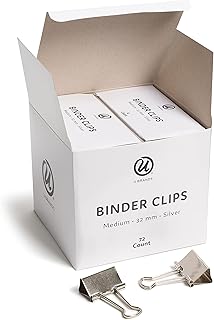 U Brands Binder Clips, Metallic Silver, Office Organization Supplies, 32mm, 72 Count