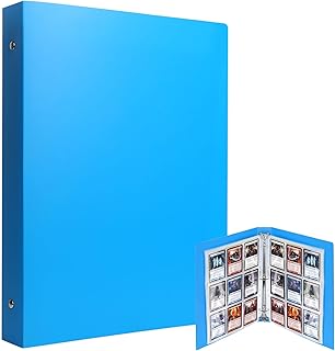 Lictin Trading Cards Album - 540 Side Loading Pocket Waterproof, Card Binder Album Folder Card Collection Binder 30 Pages,18 Pockets Each Page(Blue)