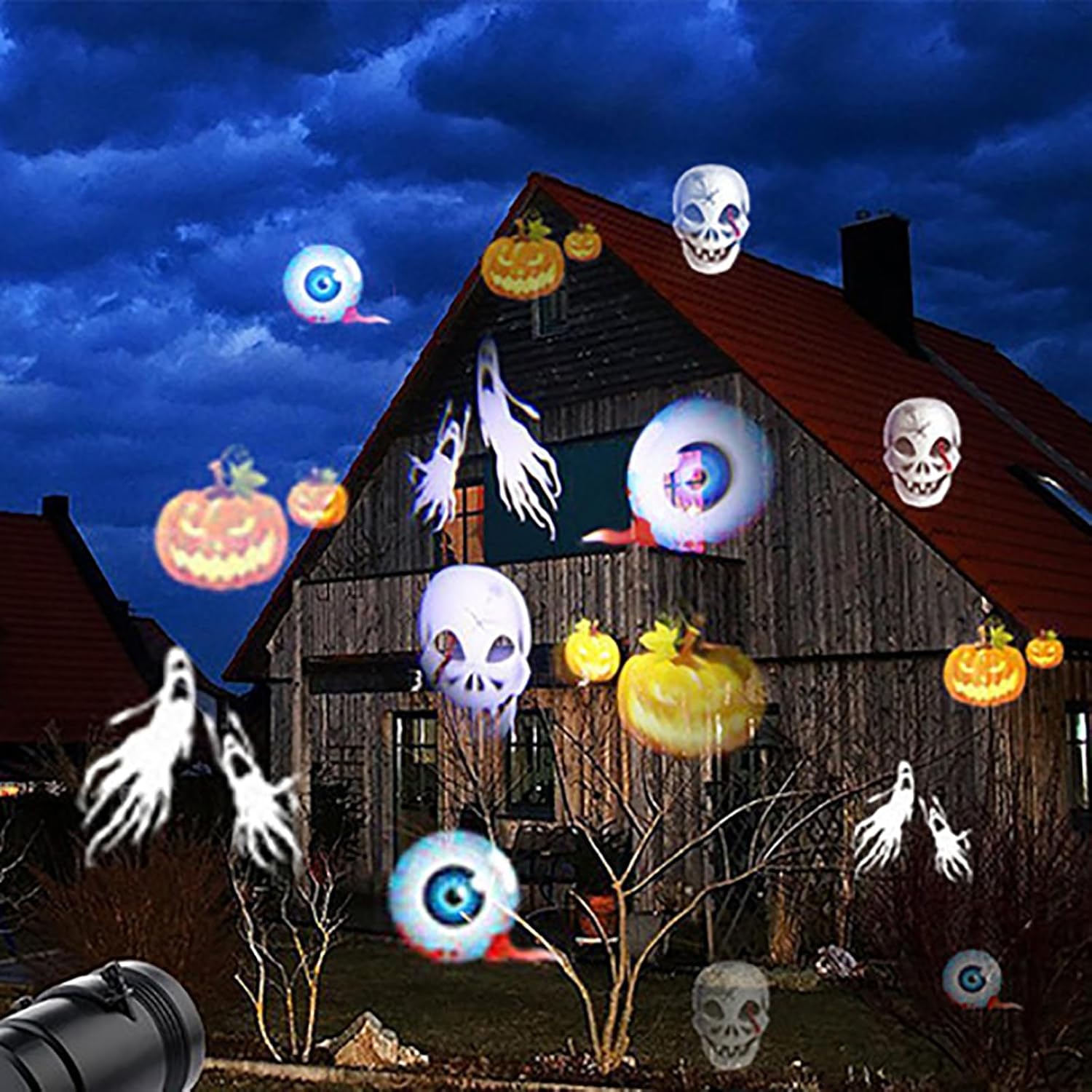 Halloween Projector Lights Jsdoin LED Halloween Decorative Lights Moving Rotating Snowstorm Landscape Lamp Spotlight Halloween Christmas Holiday Wedding Party Birthday Home Garden Decoration Lights-0