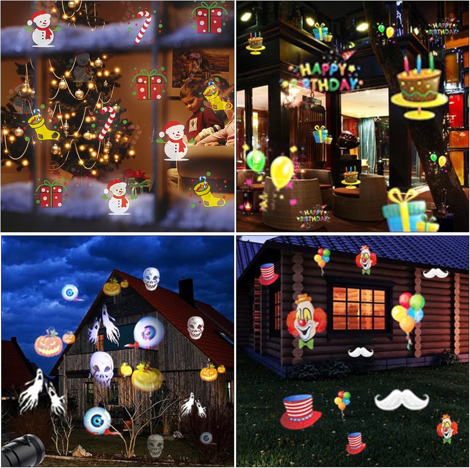 Halloween Projector Lights Jsdoin LED Halloween Decorative Lights Moving Rotating Snowstorm Landscape Lamp Spotlight Halloween Christmas Holiday Wedding Party Birthday Home Garden Decoration Lights-4