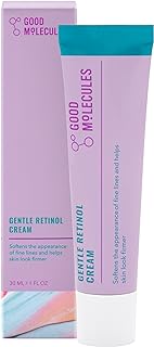 Good Molecules Gentle Retinol Cream 30ml/1oz - Night Cream With Retinol And Bakuchiol - Anti-Aging Skincare For Face Minimize Fine Lines, Wrinkles, Breakouts, Enlarged Pores, Hyperpigmentation