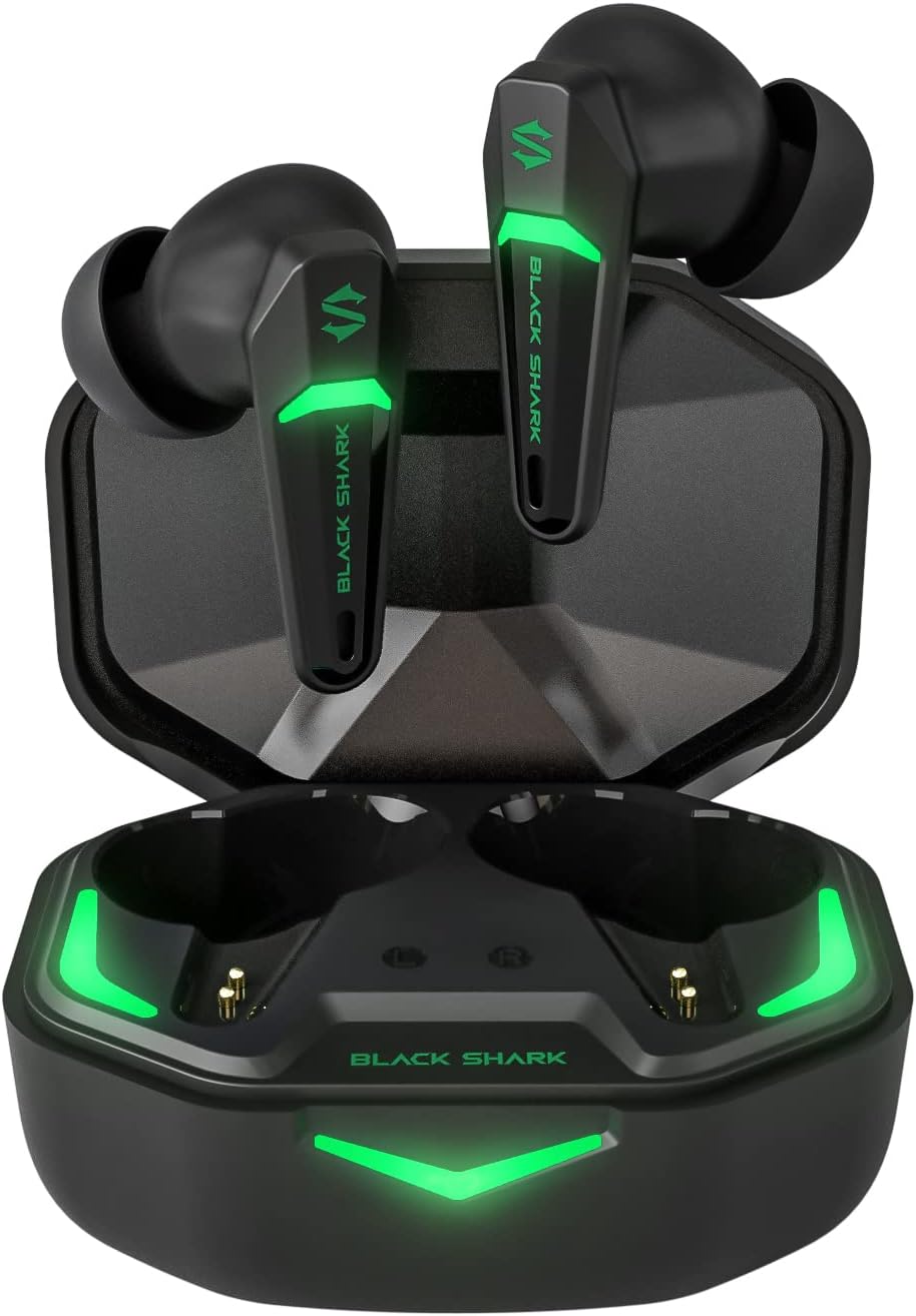 Black Shark Wireless Earbuds Wireless Headphones with 45ms Ultra-low Latency, Gaming Earbuds with Bluetooth 5.2, Dual Modes, 10mm Driver, 35H Playtime, IPX4 Waterproof, Built-in Mic - Lucifer T1-0