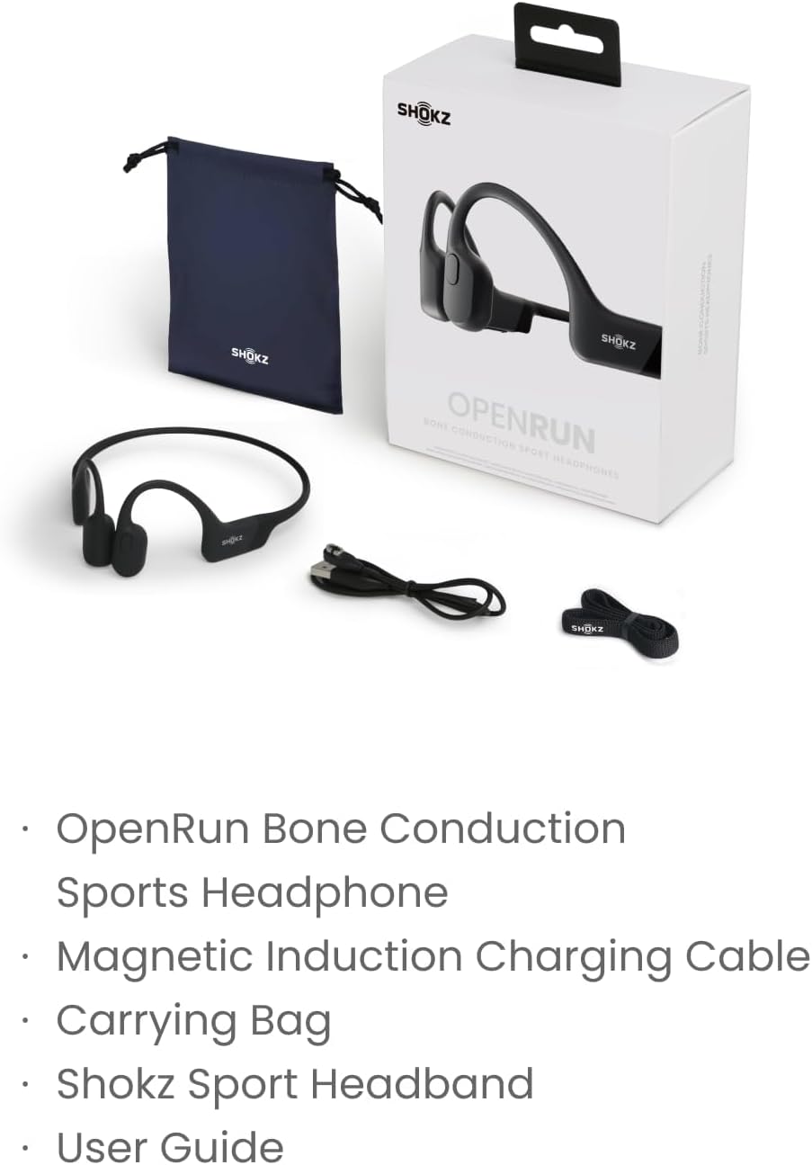 SHOKZ OpenRun Bone Conduction Sports headphones, IP67 Waterproof bluetooth earphones for running, work out(Black)-7