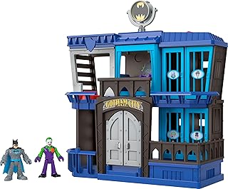 Fisher Price Imaginext DC Super Friends Gotham City Jail Recharged, prison playset with Batman and The Joker figures for preschool kids ages 3+