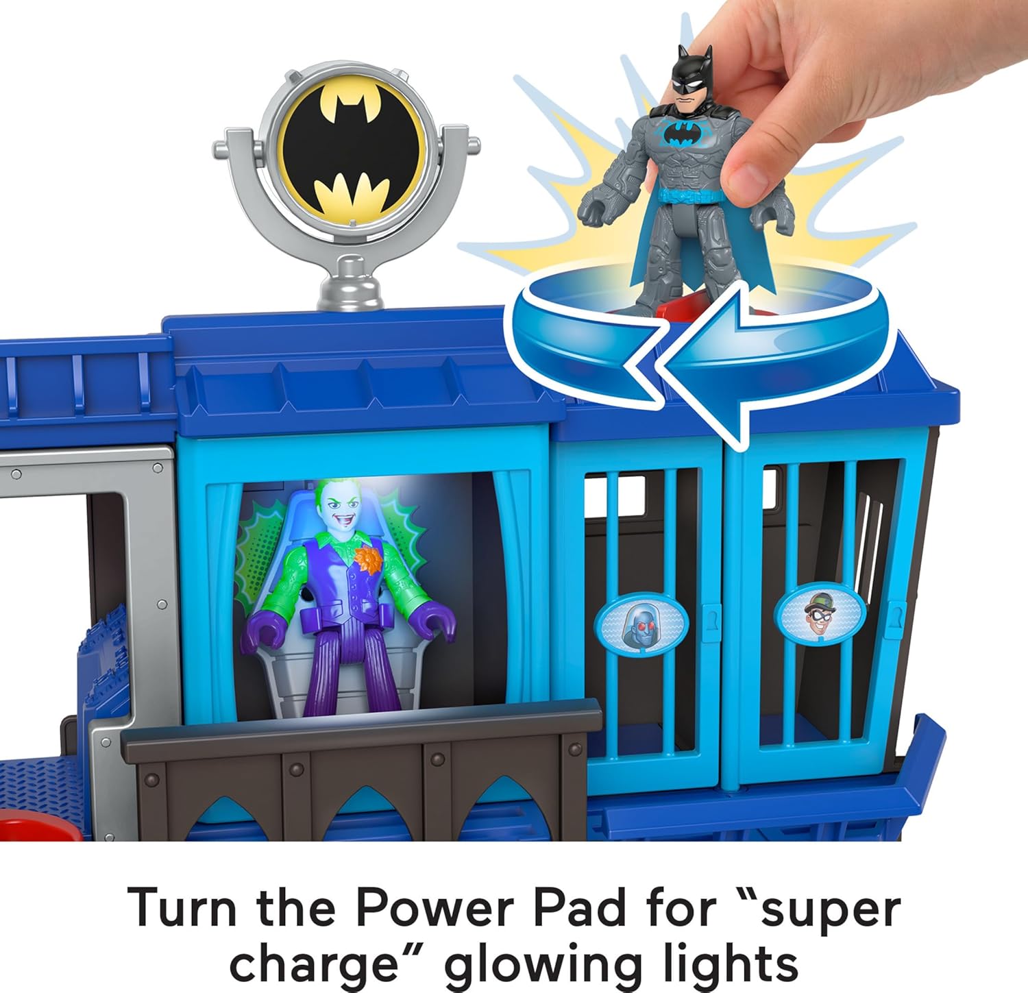 Fisher Price Imaginext DC Super Friends Gotham City Jail Recharged, prison playset with Batman and The Joker figures for preschool kids ages 3+-3