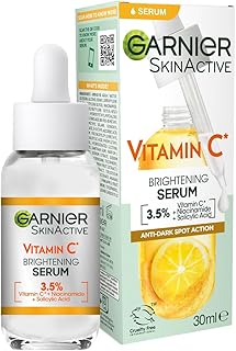 Garnier Vitamin C Serum for Face, Anti-Dark Spots & Brightening Serum, 3.5% Vitamin C, Niacinamide, Salicylic Acid & Lemon Extract- 30Ml , Pack of 1, bottle packaging may vary