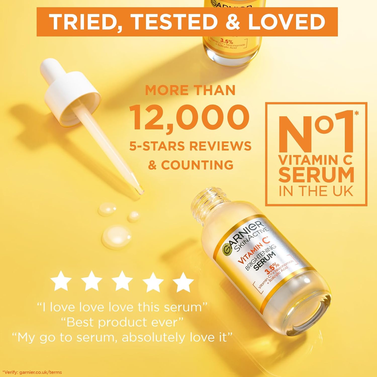 Garnier Vitamin C Serum for Face, Anti-Dark Spots & Brightening Serum, 3.5% Vitamin C, Niacinamide, Salicylic Acid & Lemon Extract- 30Ml , Pack of 1, bottle packaging may vary-3