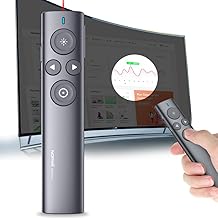 NORWII N95s Pro Highlighting Presentation Remote Rechargeable with Memory, Digital Pointer Presentaion and Air Mouse Presenter Pointer, Supports Magnify Timer LED LCD TV Screen