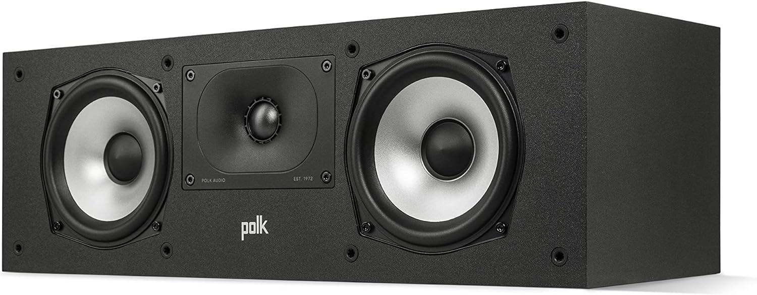 Polk Audio Monitor XT30 High-Resolution Center Channel Speaker, Hi-Res Certified Performance, Dolby Atmos Certified & DTS:X Compatible, Black-0