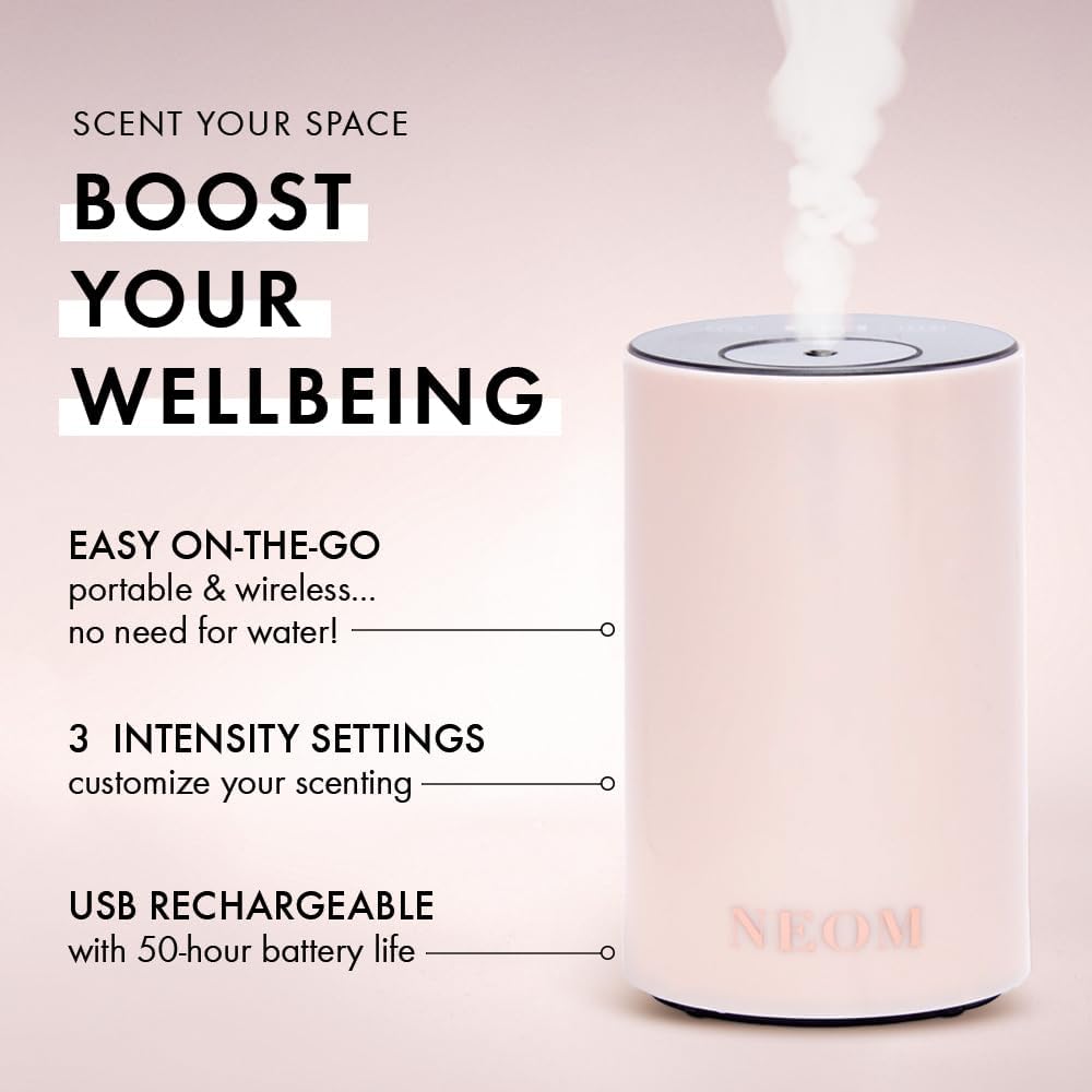 NEOM – Portable Wellbeing Pod Mini Essential Oil Diffuser Nude | Rechargeable USB & Waterless | Aromatherapy Oil Diffuser for Small Spaces…-1