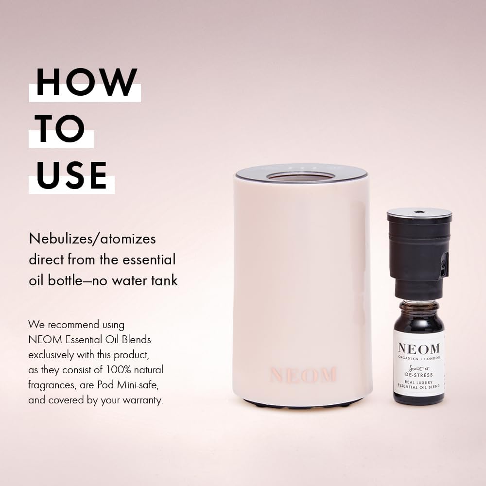 NEOM – Portable Wellbeing Pod Mini Essential Oil Diffuser Nude | Rechargeable USB & Waterless | Aromatherapy Oil Diffuser for Small Spaces…-3