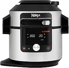 Ninja Foodi MAX 15-in-1 SmartLid Multi-Cooker 7.5L with Digital Probe, Electric Pressure Cooker & Air Fryer, Slow Cook and more, Cooks 6 Portions, Stainless Steel/Black OL750UK