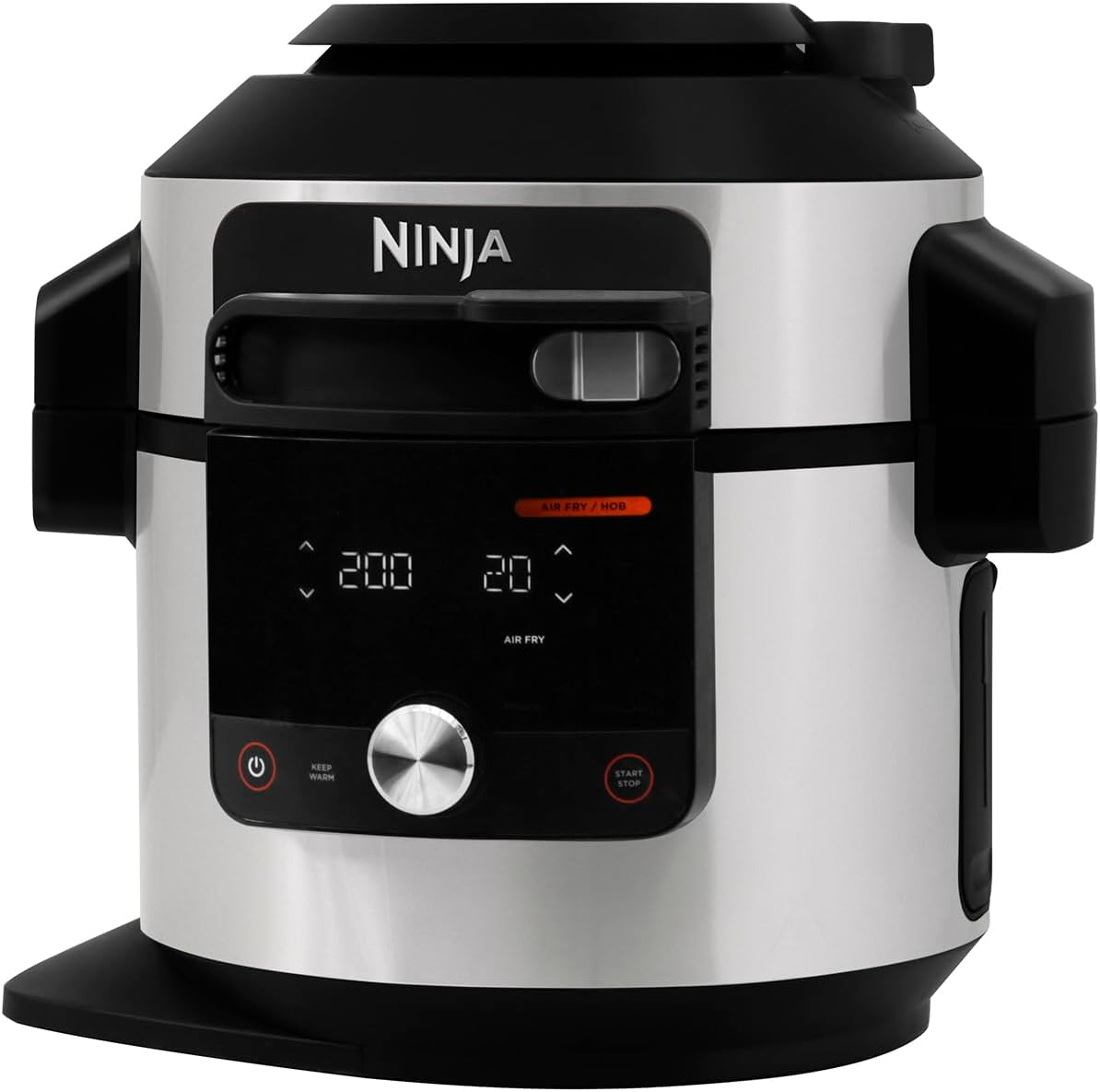 Ninja Foodi MAX 15-in-1 SmartLid Multi-Cooker 7.5L with Digital Probe, Electric Pressure Cooker & Air Fryer, Slow Cook and more, Cooks 6 Portions, Stainless Steel/Black OL750UK-1