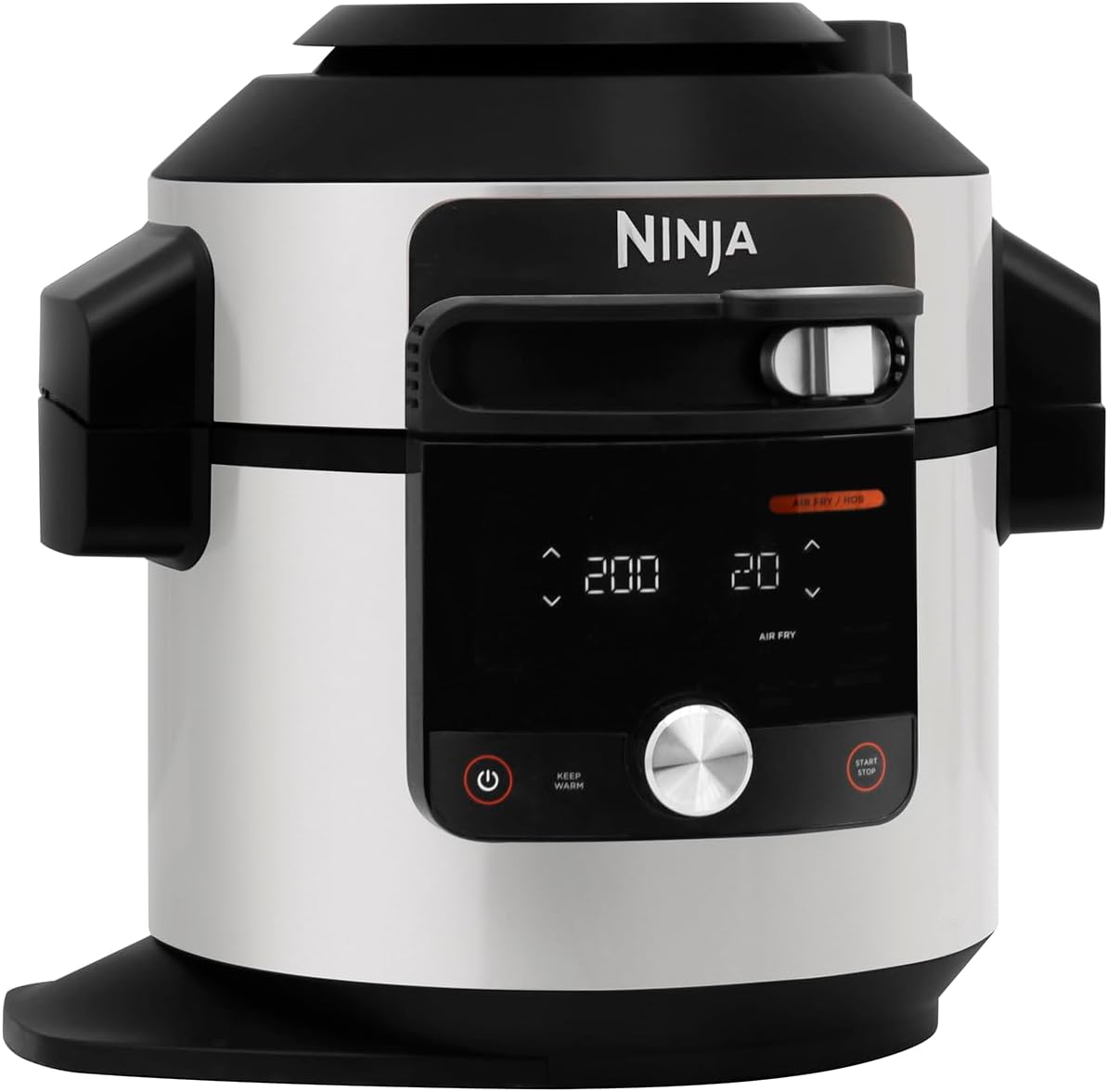 Ninja Foodi MAX 15-in-1 SmartLid Multi-Cooker 7.5L with Digital Probe, Electric Pressure Cooker & Air Fryer, Slow Cook and more, Cooks 6 Portions, Stainless Steel/Black OL750UK-2