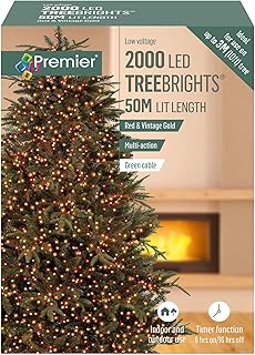 Premier 2000 M-A Led TreeBrights Timer Vintage Gold & Red