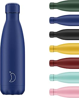 Chilly's Water Bottle - Stainless Steel and Reusable - Leak Proof, Sweat Free - Matte - All Blue - 500ml