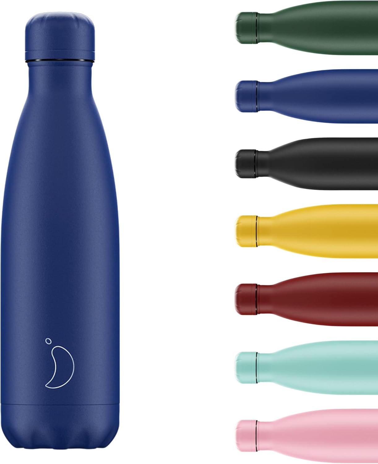 Chilly's Water Bottle - Stainless Steel and Reusable - Leak Proof, Sweat Free - Matte - All Blue - 500ml-0