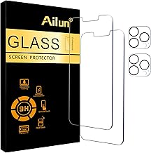 Ailun 2 Pack Screen Protector Compatible for iPhone 13 Pro Max [6.7 inch] Display 2021 with 2 Pack Tempered Glass Camera Lens Protector,[9H Hardness]-HD