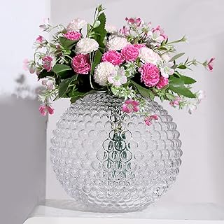 Magicpro unique round bubble glass vase 8" high