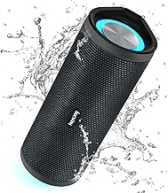 HEYSONG Portable Bluetooth Speaker, Waterproof Outdoor Speakers with LED Light, Enhanced Bass, IPX7 Floating, 40H Play, TF Card, True Wireless Stereo for Party, Shower, Biking, Gifts for Men