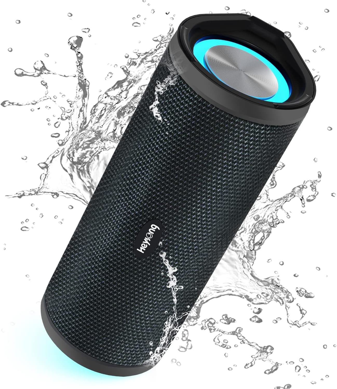 HEYSONG Portable Bluetooth Speaker, Waterproof Outdoor Speakers with LED Light, Enhanced Bass, IPX7 Floating, 40H Play, TF Card, True Wireless Stereo for Party, Shower, Biking, Gifts for Men-0