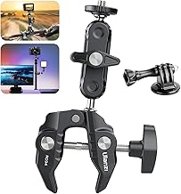 ULANZI R094 Super Clamp Camera Clamp Monitor Mount with 1/4'' & 3/8'' Scew, 360° Double Ballhead Magic Arm for Sony Canon Nikon DSLR Camara, Ronin, Microphone, Video Light, Rod, Cross Bar