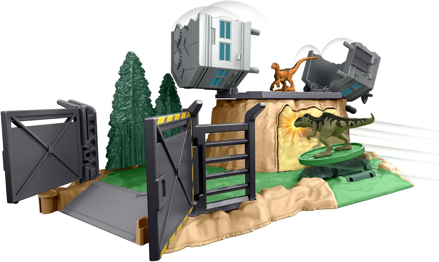 Jurassic World Dominion Minis Giganotosaurus Rampage Playset with 2 Mini Dinosaur Figures and Break Apart Features, Toy Gift Set ​-0