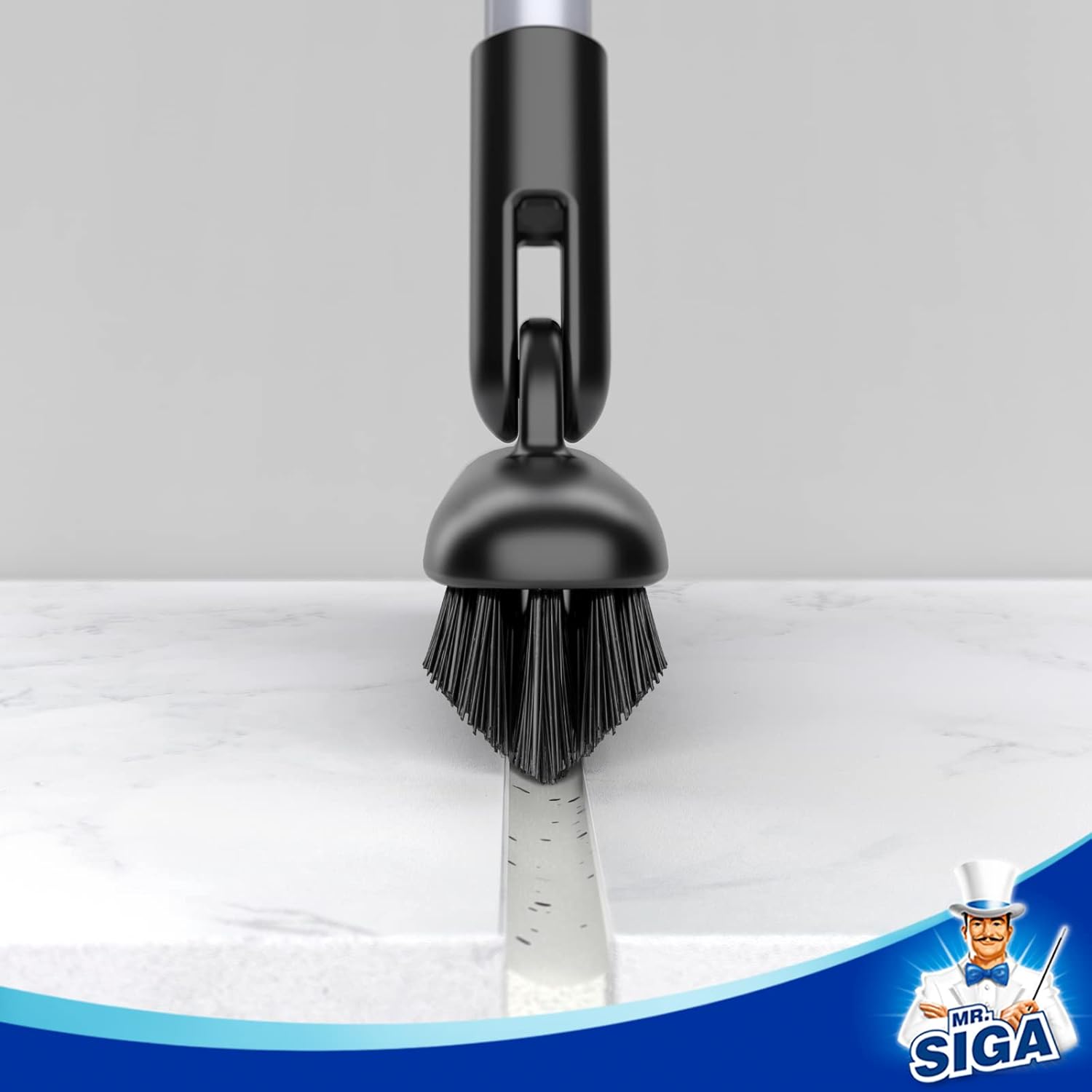 MR.SIGA Grout Scrub Brush with Long Handle, Shower Floor Scrubber for Cleaning, Tile Scrub Brush with Stiff Bristles-3