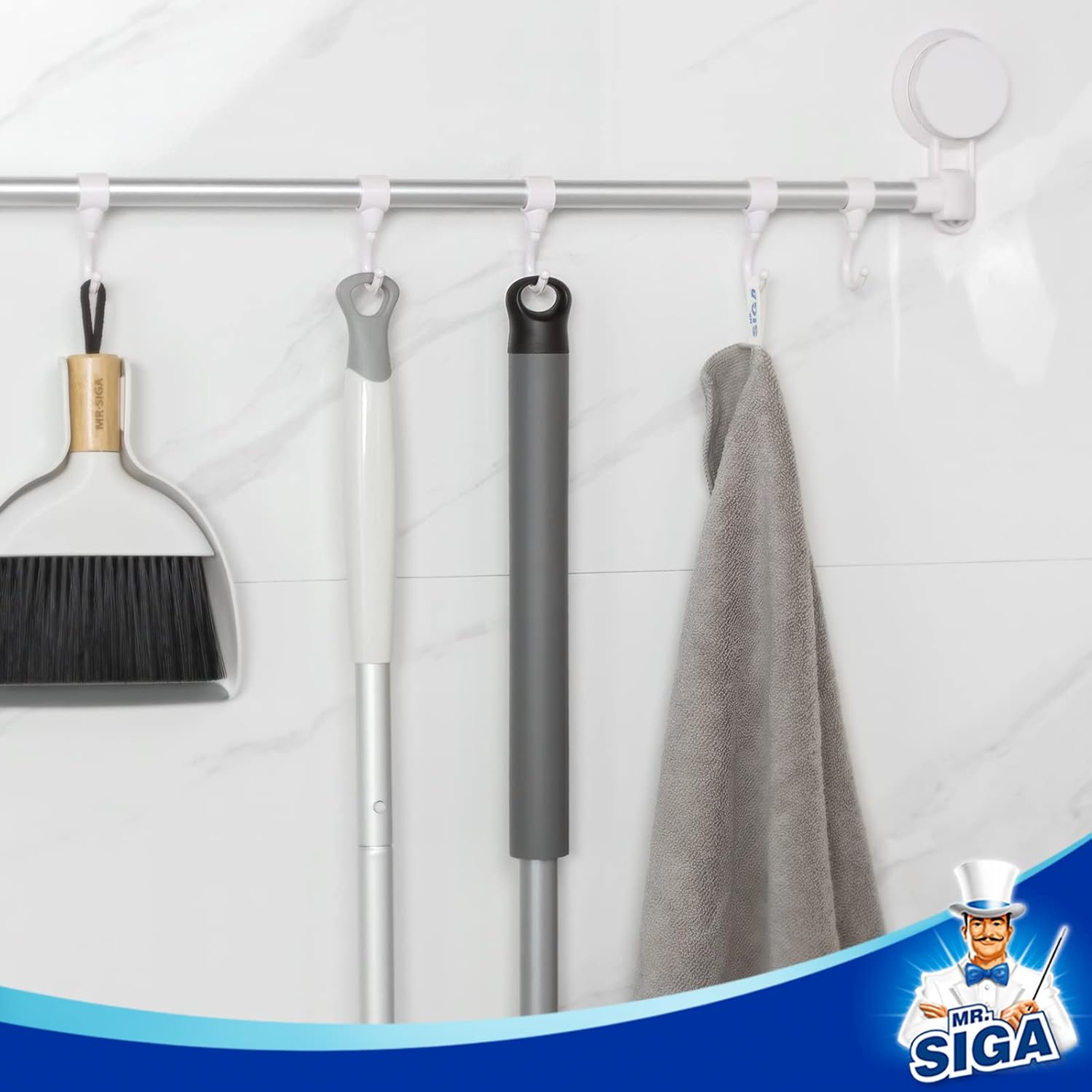 MR.SIGA Grout Scrub Brush with Long Handle, Shower Floor Scrubber for Cleaning, Tile Scrub Brush with Stiff Bristles-6