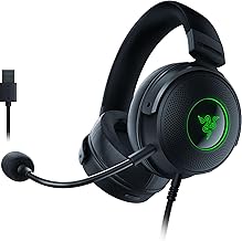 Razer Kraken V3 HyperSense - Wired USB Gaming Headset with Haptic Technology (TriForce Titanium 50 mm Drivers, THX Spatial Audio, Detachable HyperClear Cardioid Mic) Black