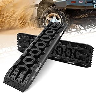 LIEKUMM 2 Pc Traction Boards,10t Escape Recovery Track, Recovery Board Suitable for Mud Sand Snow(Black)