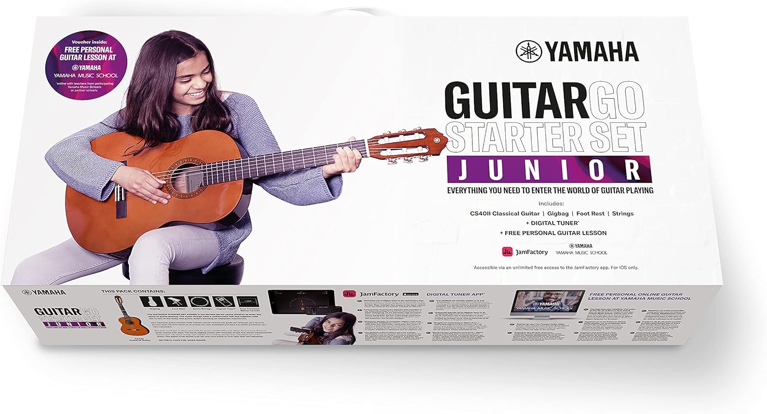 Yamaha GuitarGo - Starter Set Junior - Acoustic guitar pack for young learners including a gig bag, digital tuner for iOS and a footrest-2