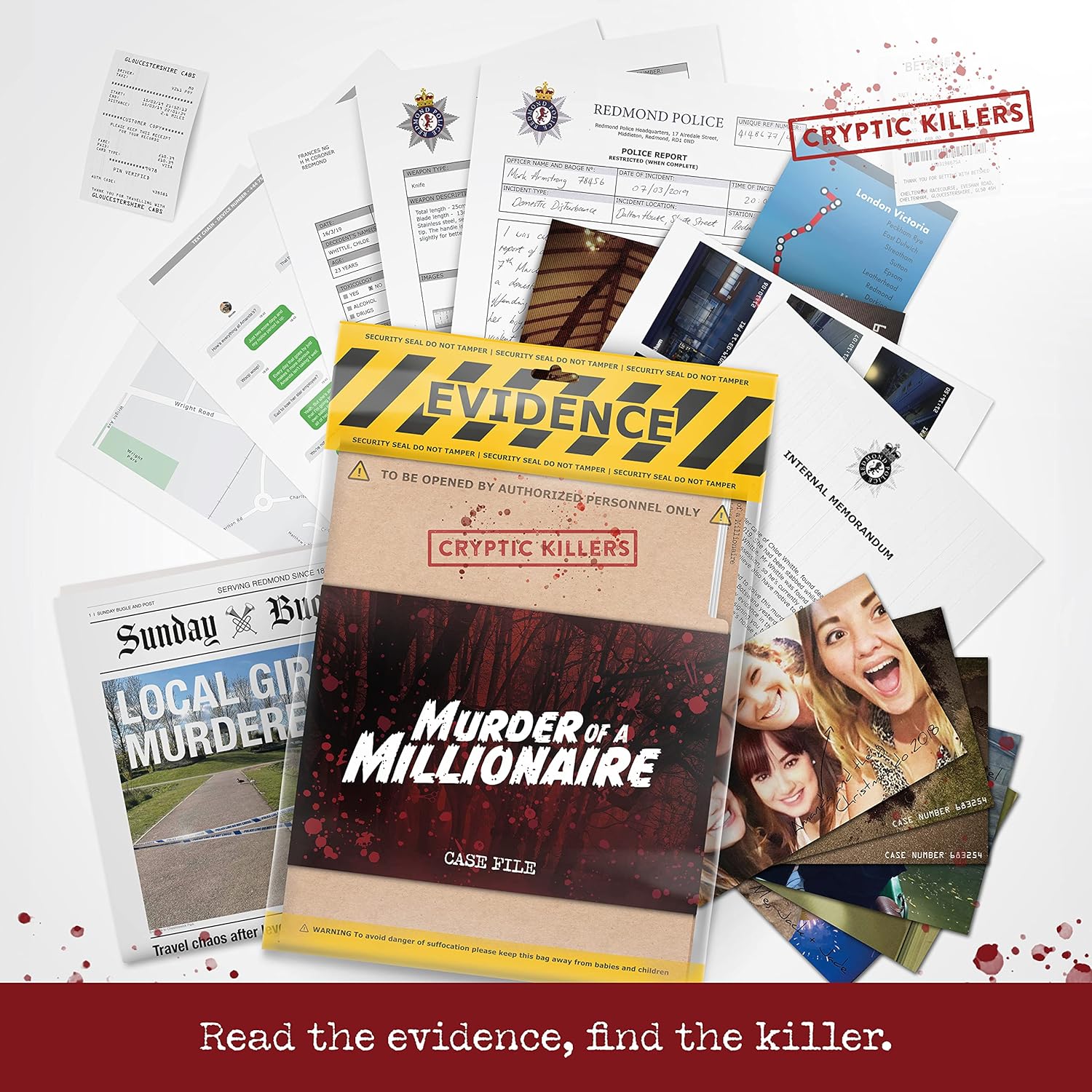 Cryptic Killers Unsolved murder mystery game - Cold Case Files Investigation Detective clues/evidence - Solve the crime - For individuals, date nights & party groups - Murder of a millionaire-5