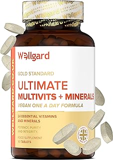 Vegan Multivitamins & Minerals by Wellgard - Vegan Multivitamin Tablets for Men and Women with 24 Essential Active Vitamins & Minerals, Made in UK