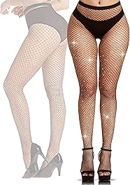 YOGINGO 3 Pairs Black Sheer Tights for Women, Women's Tigh High Waist With Support and Reinforced Toes Pantyhose 20D（6XL）