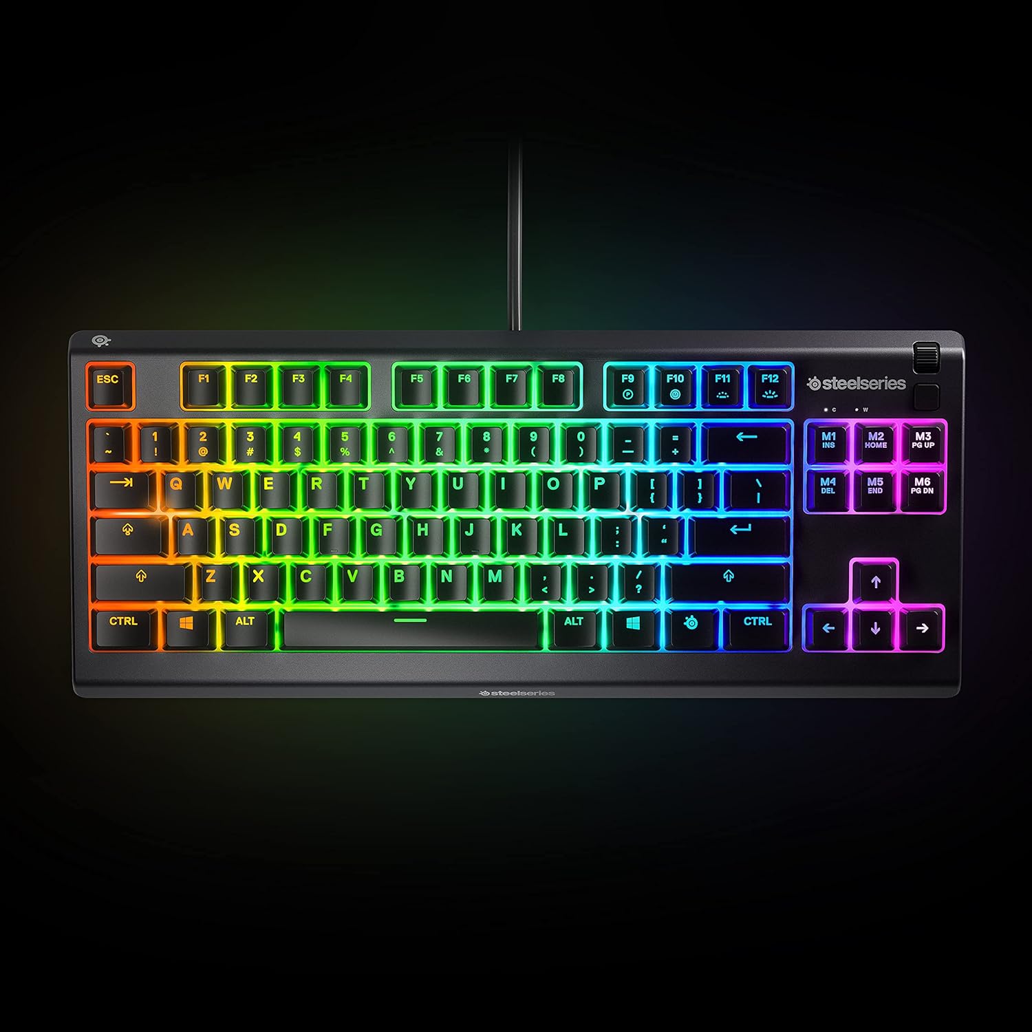 SteelSeries Apex 3 TKL - RGB Gaming Keyboard - Tenkeyless Compact Esports Form Factor - 8-Zone RGB Illumination - IP32 Water & Dust Resistant - English QWERTY Layout , Black-8