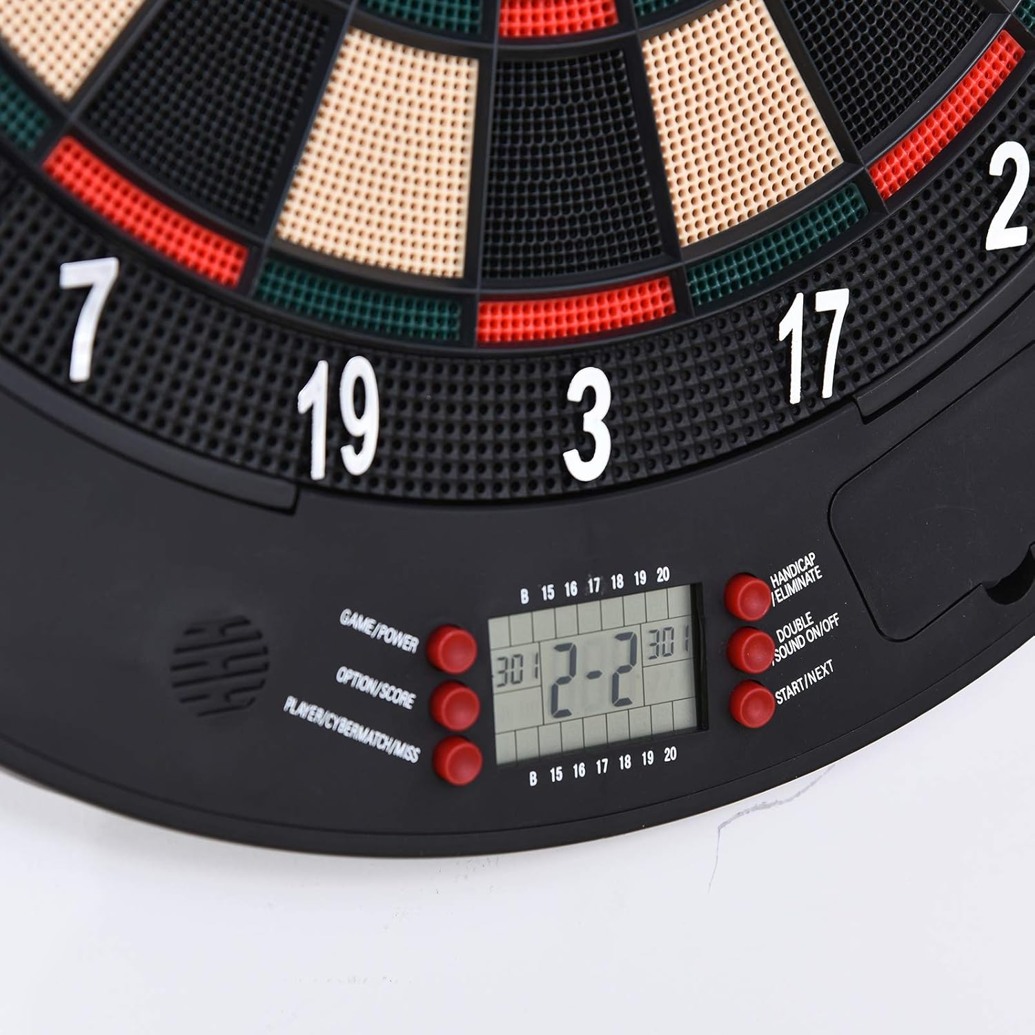 HOMCOM Electronic Dartboard Set 26 Games and 185 Variations with 6 Darts and Cabinet to Stroage Multi-Game Option Ready-to-Play-8